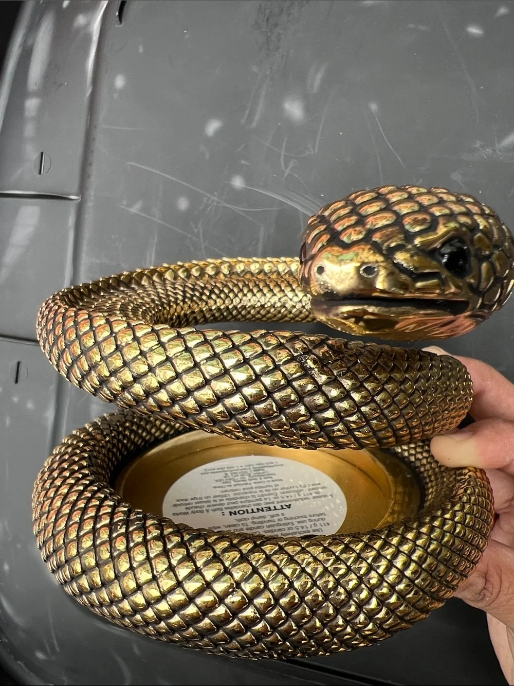 Bath and Bodyworks Decorative Gold Snake reptile candle holder